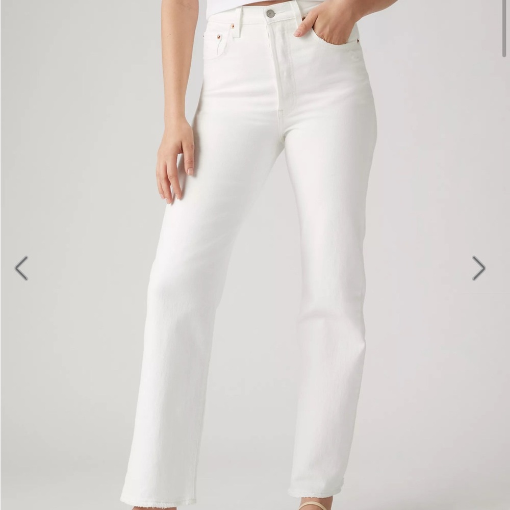 Levi’s Ribcage Straight White Jeans
